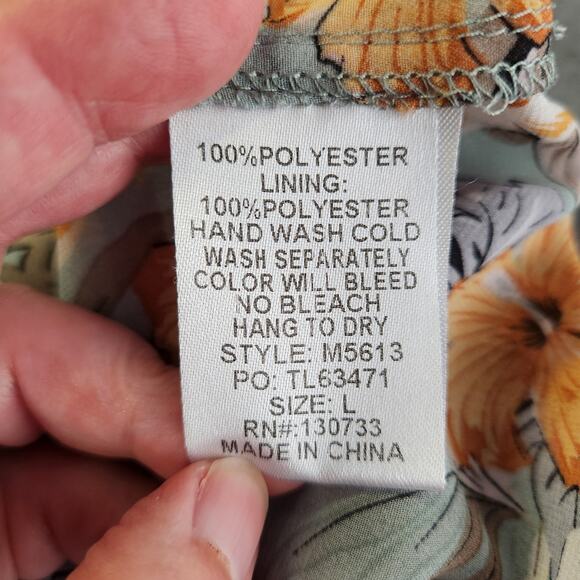 UMGEE Mini Dress Womens Large L Yellow Green Hi Lo Babydoll Spring Summer - Picture 5 of 10